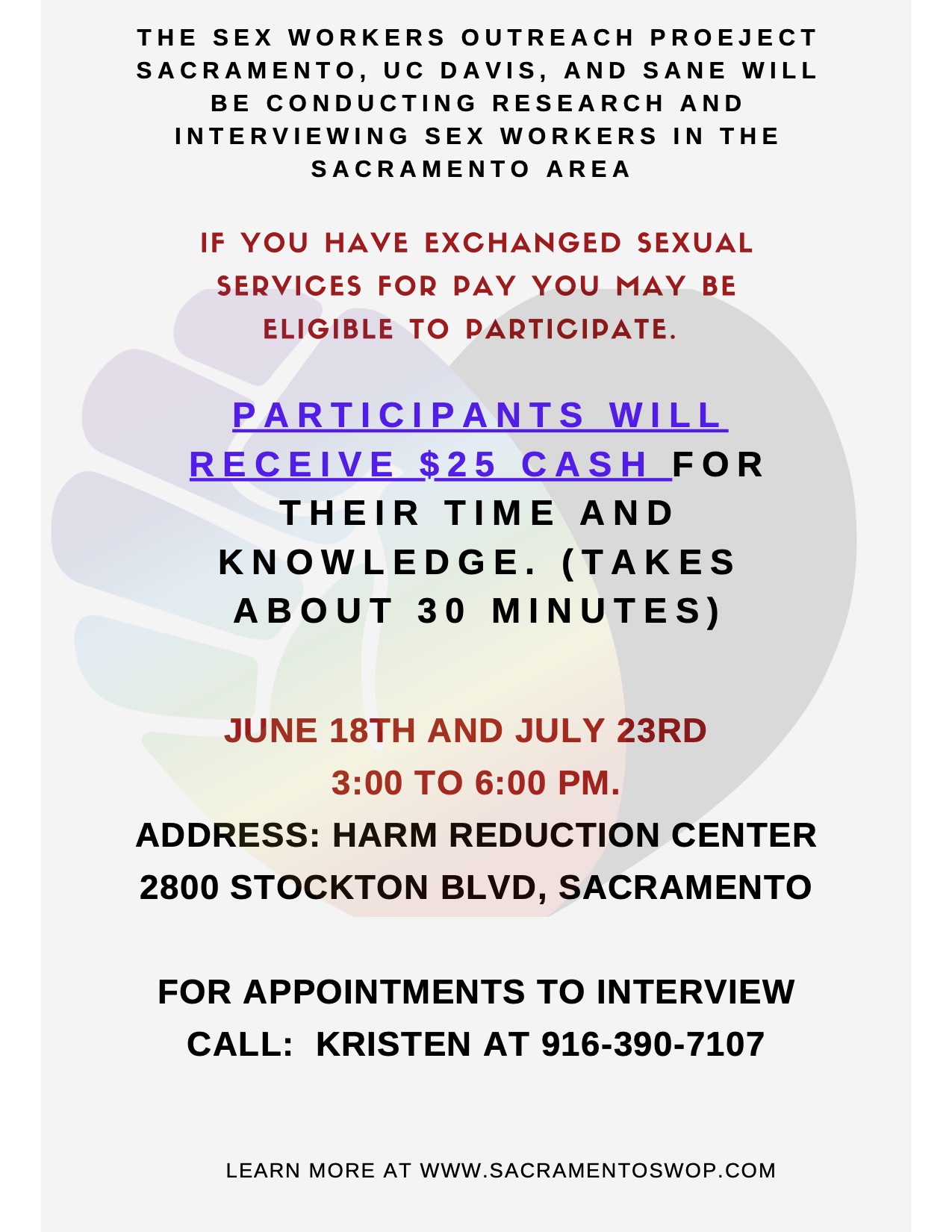 Information on Paid Interviews of Sex Workers